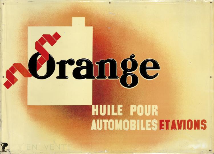 Orange huile Pour Automobiles et Avions, orange poster