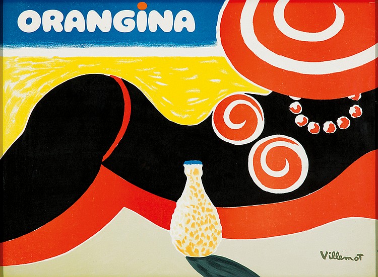 Orangina Villemot, woman on the beach