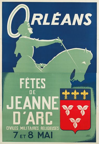 Orleans Fetes de Jeanne D’Arc, woman on horseback