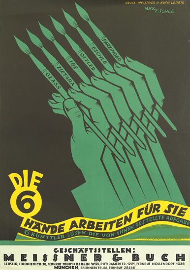 Die 6 Hande Arbeiten Fur Sie, painter’s hands, Missner and Buch