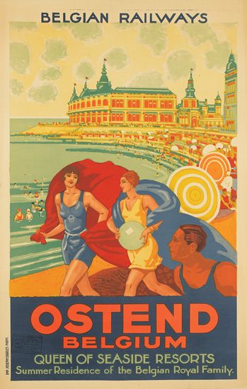 Ostend Belgium, Queen of Seaside Resdorts, women on the beach