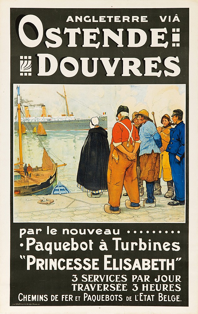 Ostende Douvres par le nouveau, crowded dock