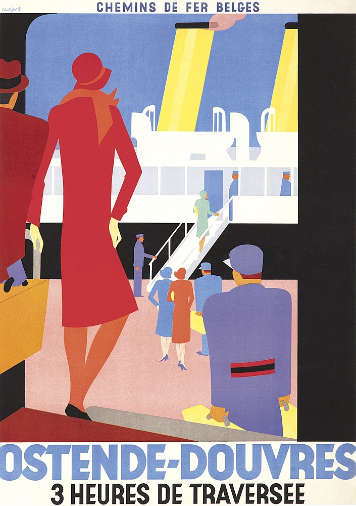 Ostende-Douvres, couple boarding ship