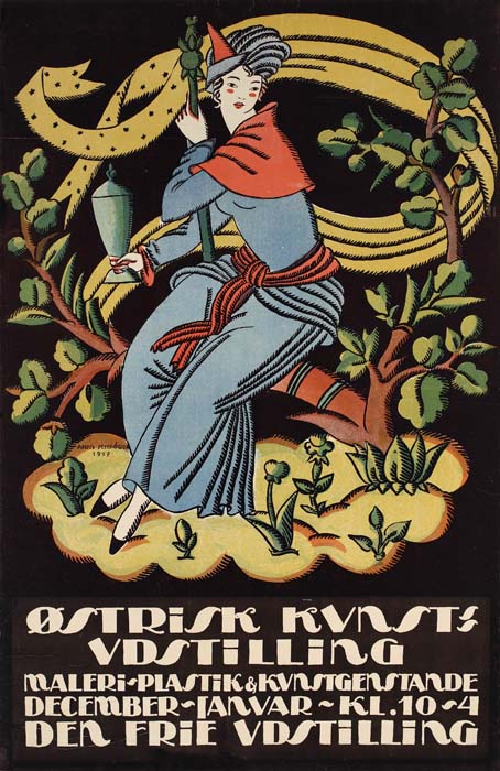 Ostrisk Kunst Vdstilling, woman in blue and red dress