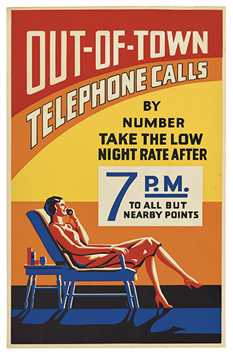 Out of Town Telephone Calls, woman talks on telephone
