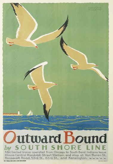 Outward Bound by South Shore Line, seagulls