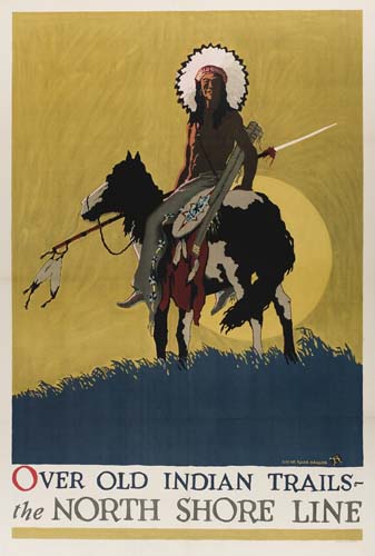 Over Old Indian Trails, The North Shore Line, Indian on horseback