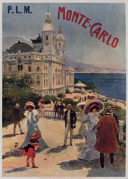 PLM, Monte-Carlo, large white building, crowded street