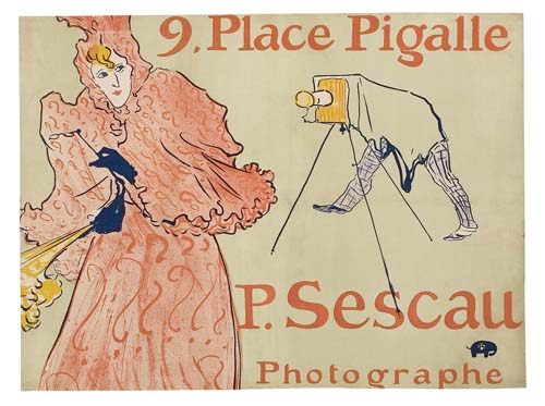 Place Pigalle, P. Sescau, woman in pink dress