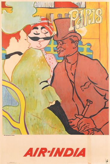 Air-India, Paris, woman, red man