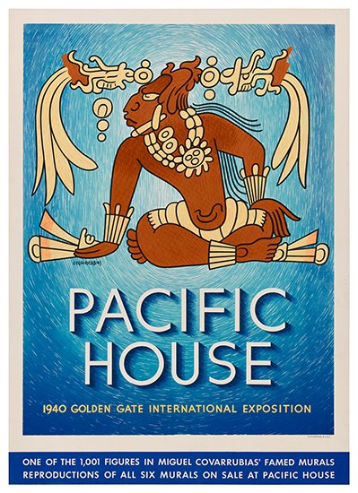 Pacific House, 1940 Golden Gate International, blue poster