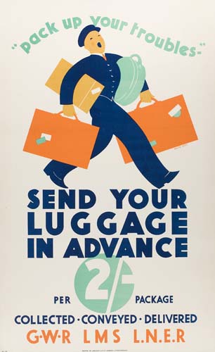 Send Your Luggage in Advance, man carries luggage, LNER