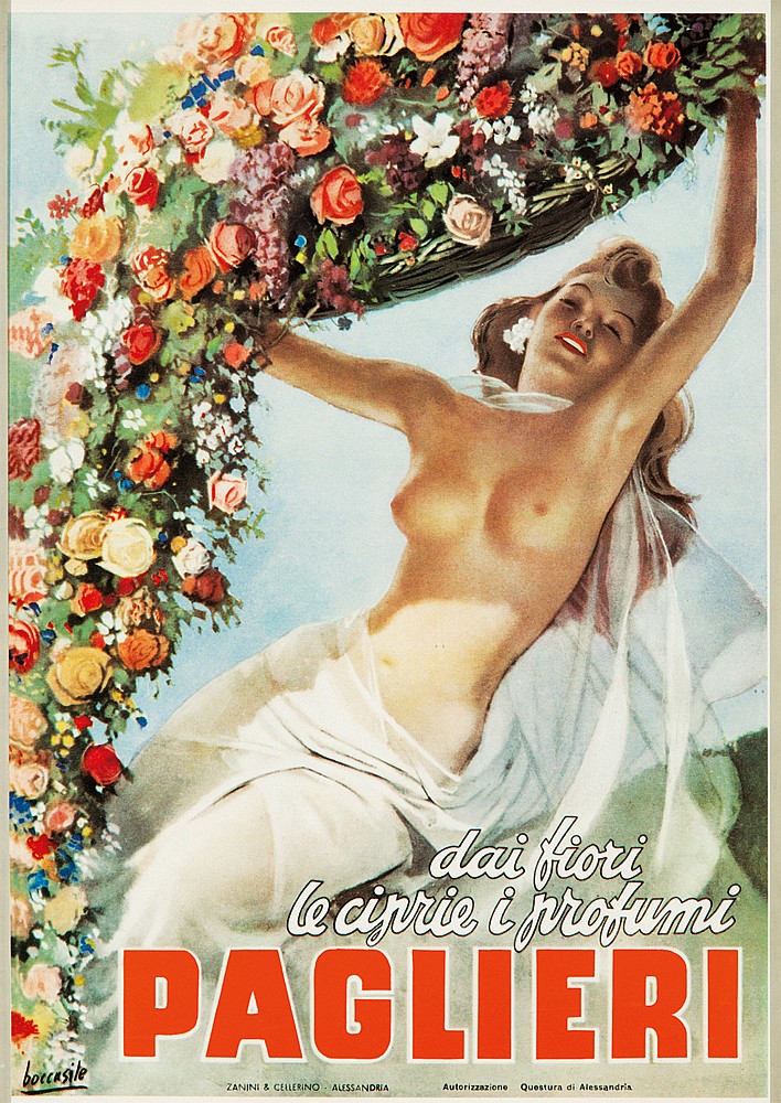 Dai Fiori le ciprie I profumi, Paglieri, topless woman, flowers