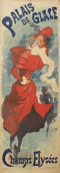 Palais de Glace, Champs-Elysees, woman in red, long poster