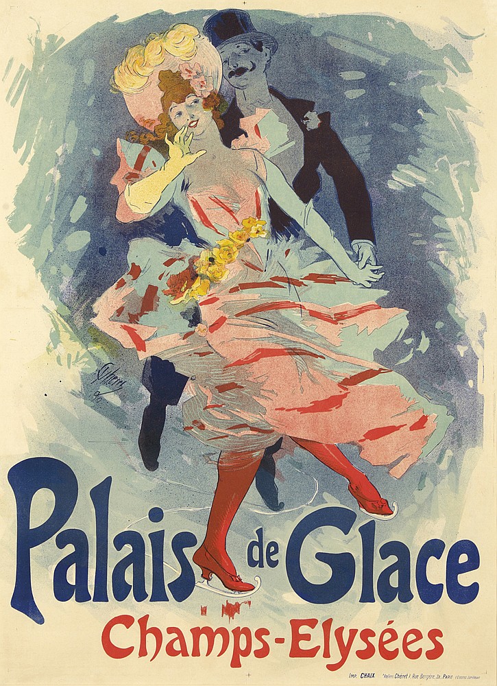 Palais de Glace Champs-Elysees, blue poster, couple dancing
