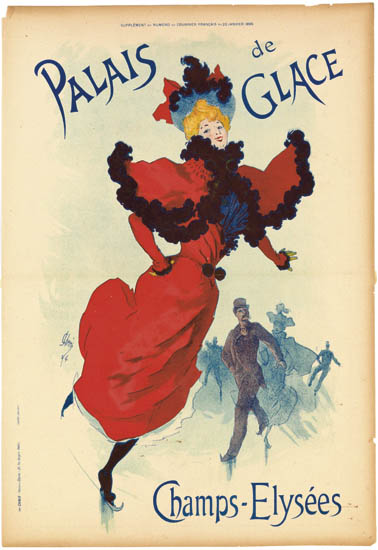 Palais de Glace, Champs-Elysees, woman in red ice skating