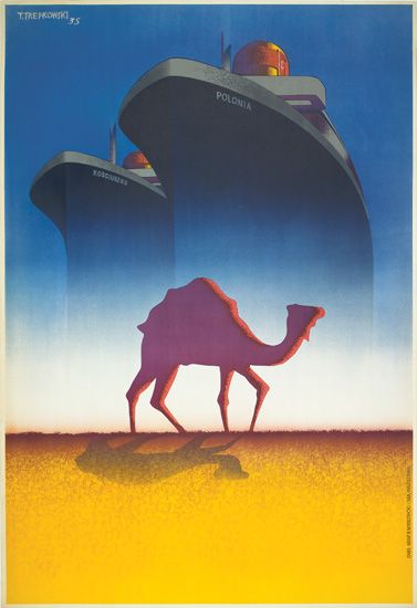 Palestine Line, black ships, camel