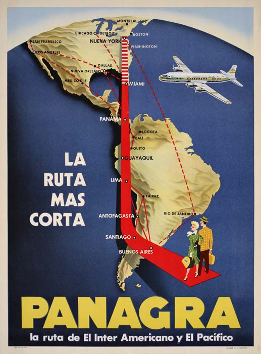 Panagra, map, La Ruta mas Corta