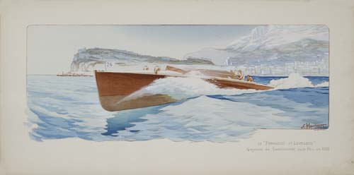 Panhard et Lavassor, brown ship at sea