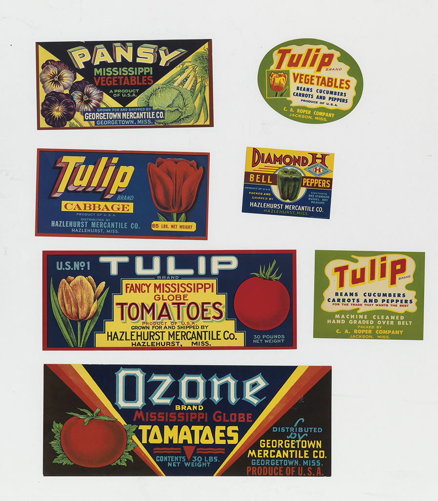Pansy Mississippi Vegetables, labels