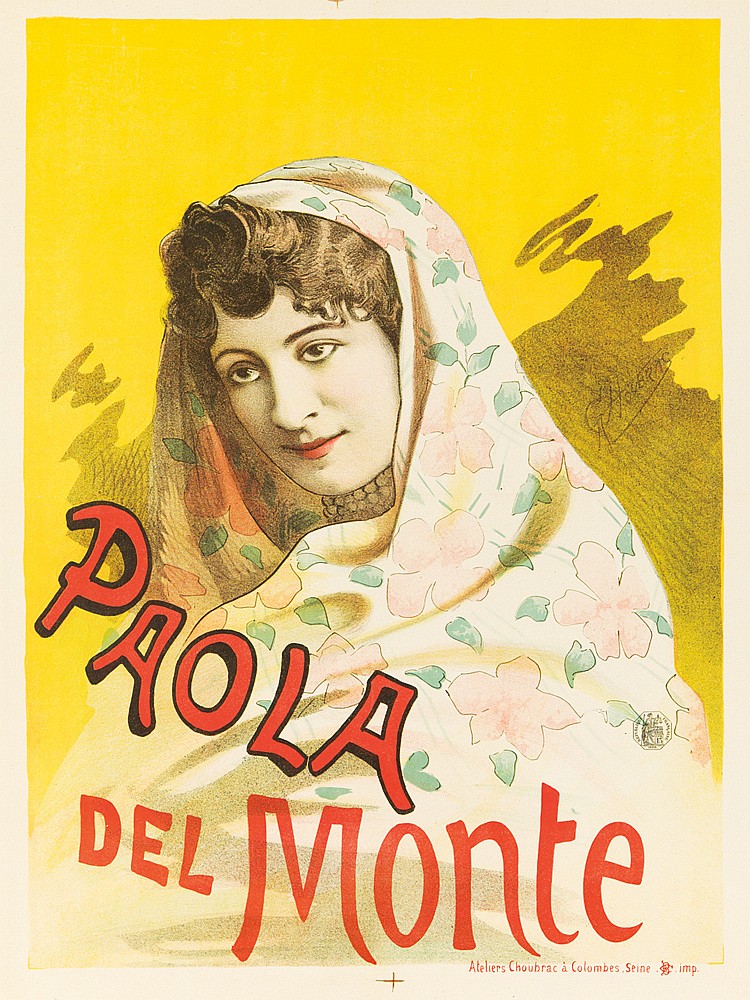 Paola del Monte, yellow poster, woman