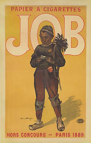 Papier a Cigarettes Job Hors Concours Paris 1889, yellow poster