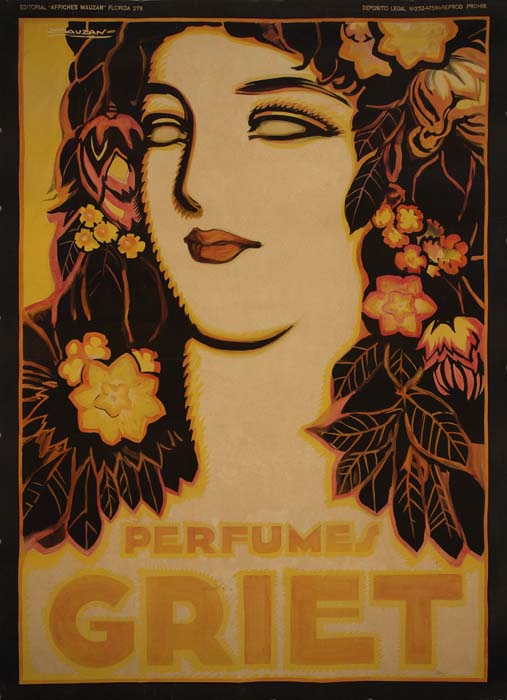 Perfumes Griet, woman with flowers in her hair