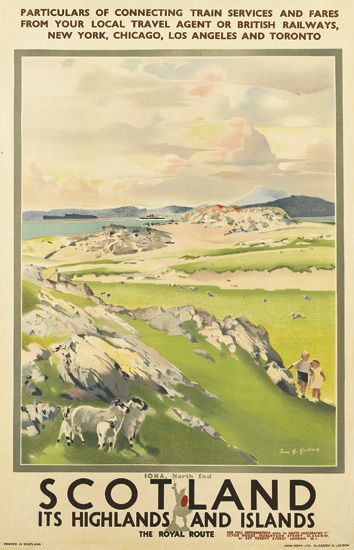 Scotland, Its Highlands and Islands, sheep on a hill