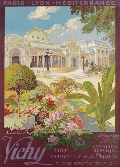 Vichy Golf Tennis, flowers, white building