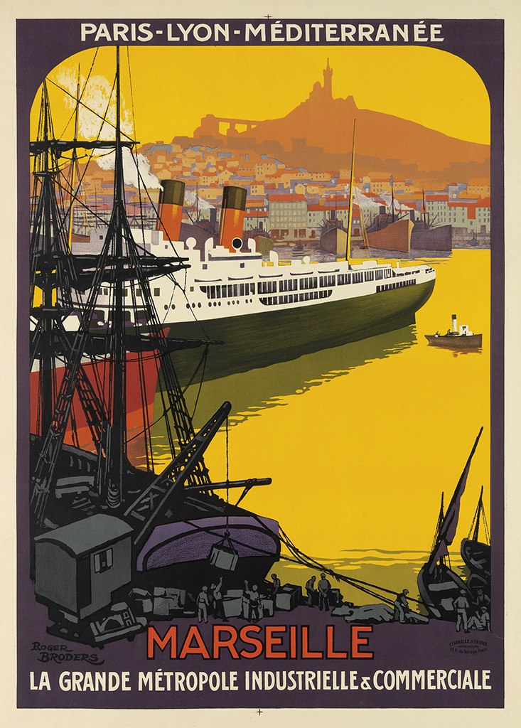 Marseille La Grande Metropole Industrielle and Commerciale, yellow lake, boats