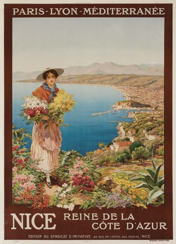 Nice Reine de la Cote D’Azur, woman holds flowers