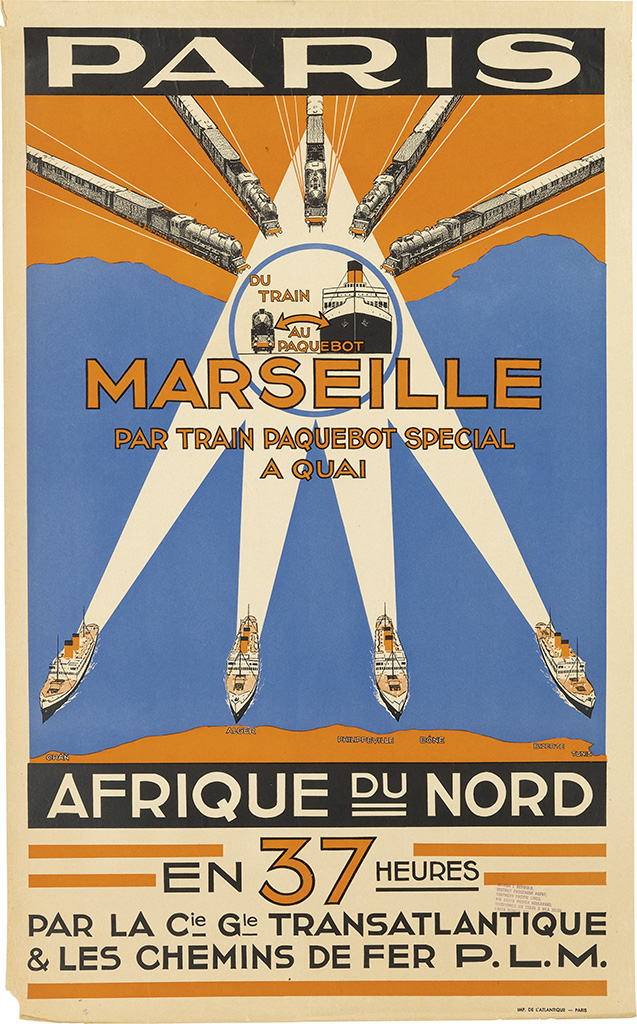 Paris, Marseille, Par Train Paquebot Special a Quai, ships and trains, Afrique du Nord