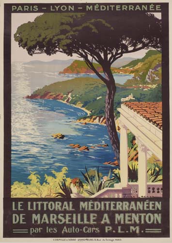 Le Littoral Mediterraneen de Marseille a Menton, tree on the shore