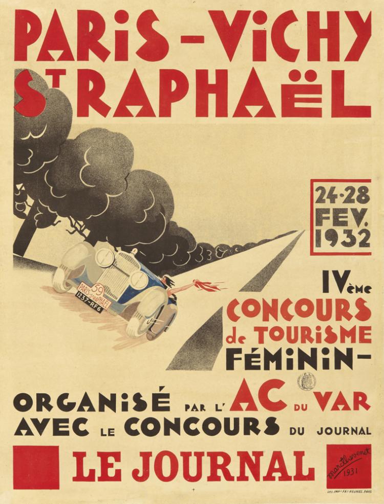 Paris Vichy St. Raphael, car, smoke, Le Journal