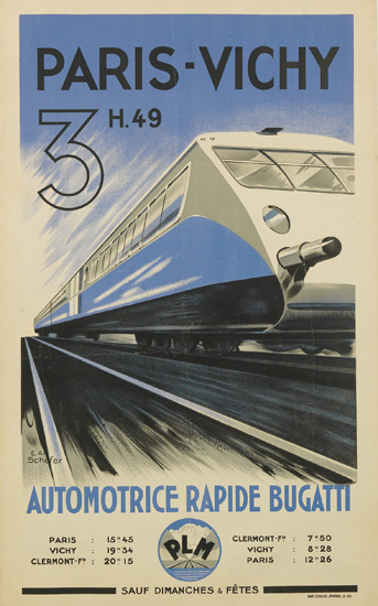 Paris Vichy, white train, Automotrice Rapide Bugatti