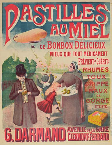 Pastilles Au Miel, Ce Bonbon Delicieux, old man in grey, woman in grey