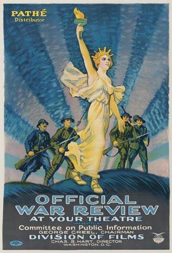 Official War Review, soldiers and Lady Liberty, at your Theatre