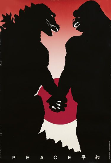 Peace, dinosaur and gorilla