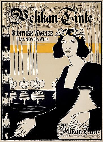 Pelikan Tinte Gunther Wagner, woman in black