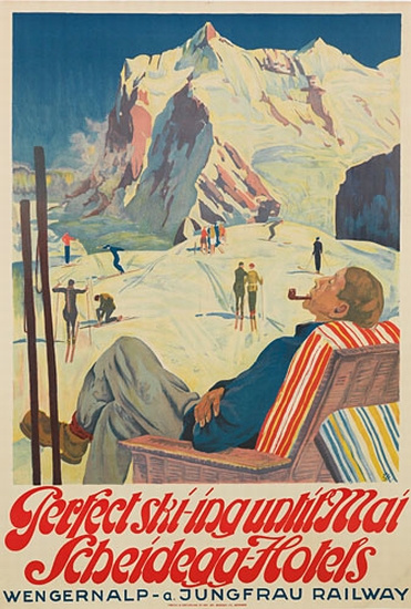 Perfect ski-ing until Mai Scheidegg-Hotels, snowy mountains