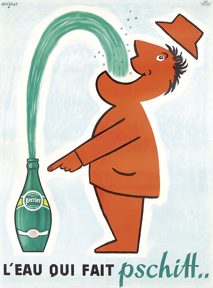 L’Eau qui Fait Pschitt, bottle of Perrier