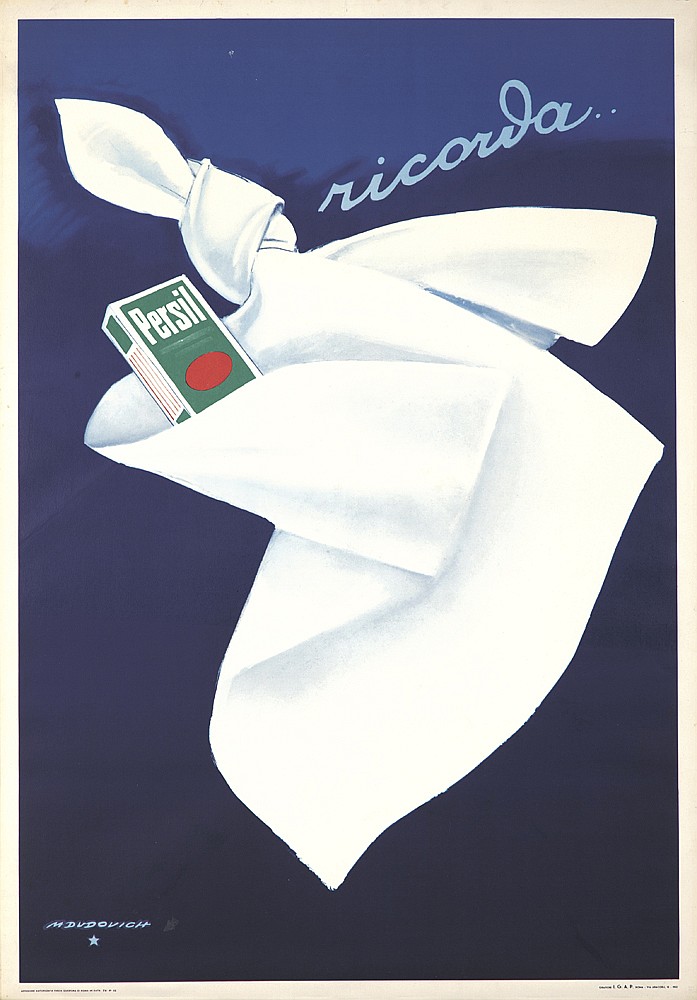 Persil Ricorda, blue poster, white cloth