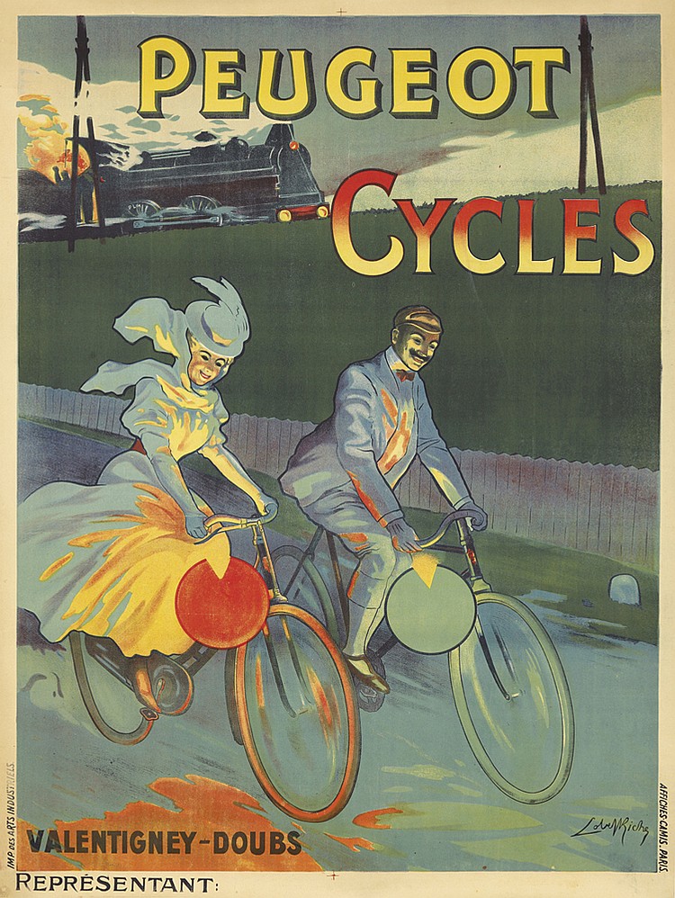 Peugeot Cycles, couple bike riding