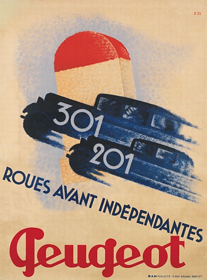 Peugeot Roues Avant Independantes, two blue cars