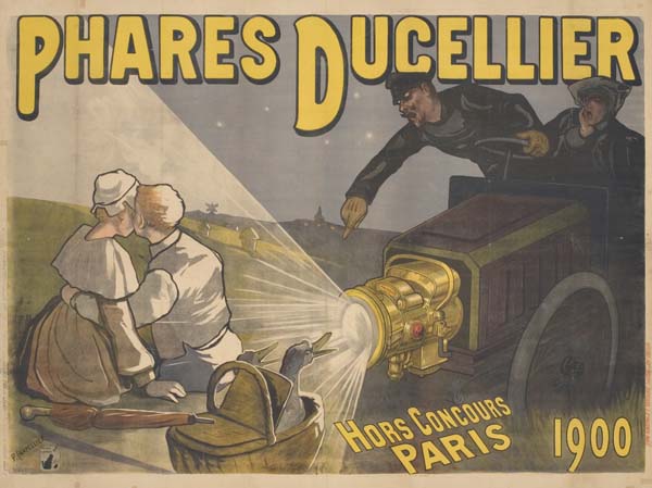 Phares Ducellier, couple embracing, spotlight