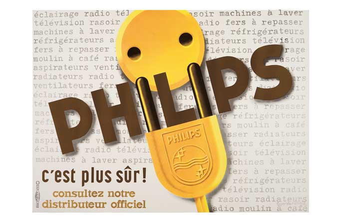 Philips C’Est plus sur, yellow electric plug