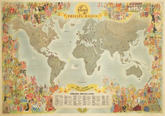 Philips Radio, The World of Entertainment, map