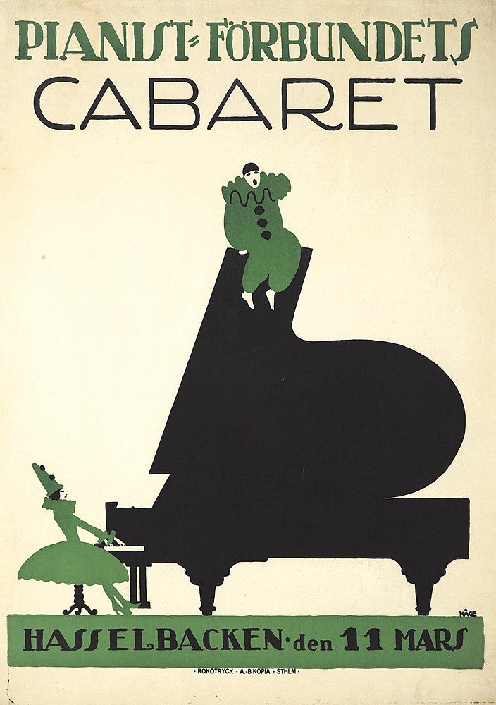 Pianist Forbundets Cabaret, black piano