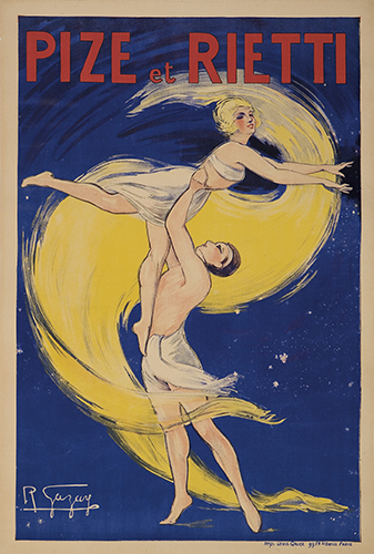 Pize et Rietti, blue poster, couple dancing