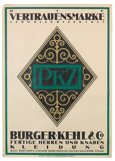 Vertrauensmarke Burger Kehl and Co, PKZ, diamond shape design